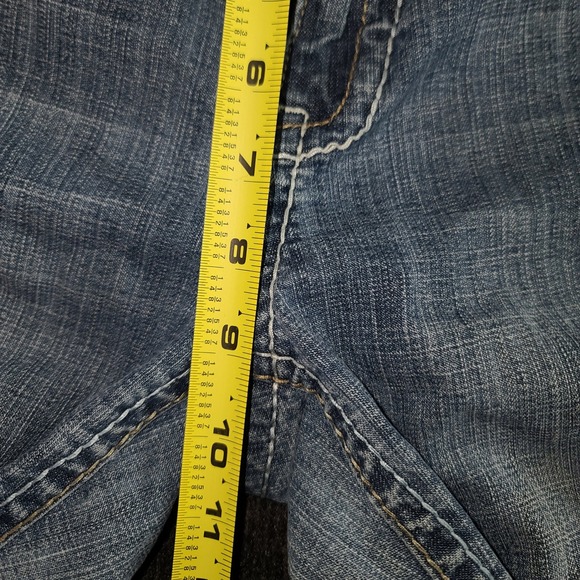 Hydraulic Denim Capri Pants Embroidered‎ Pockets Stretch Blue Size 16 - Picture 3 of 10